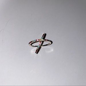 Beautiful sterling silver crossed ring size 9